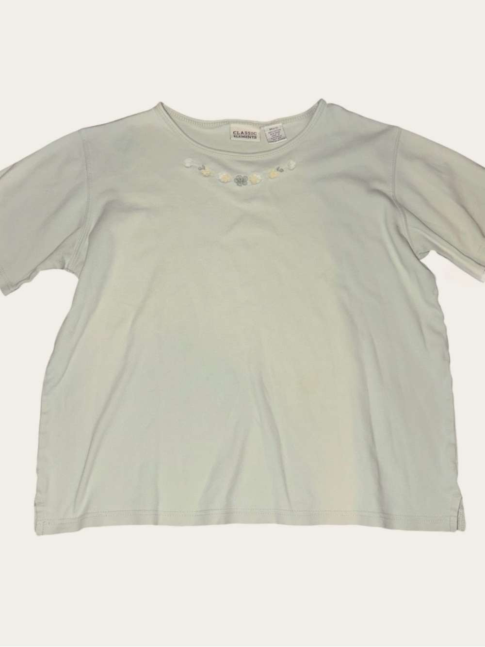 VINTAGE Y2K Classic Elements Embroidered Floral Cotton Top M 10/12 Cottage